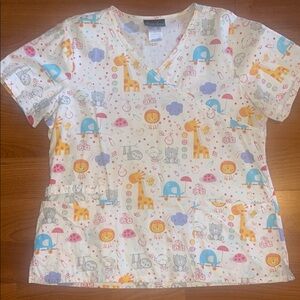 Baby Animal Print Scrub Top